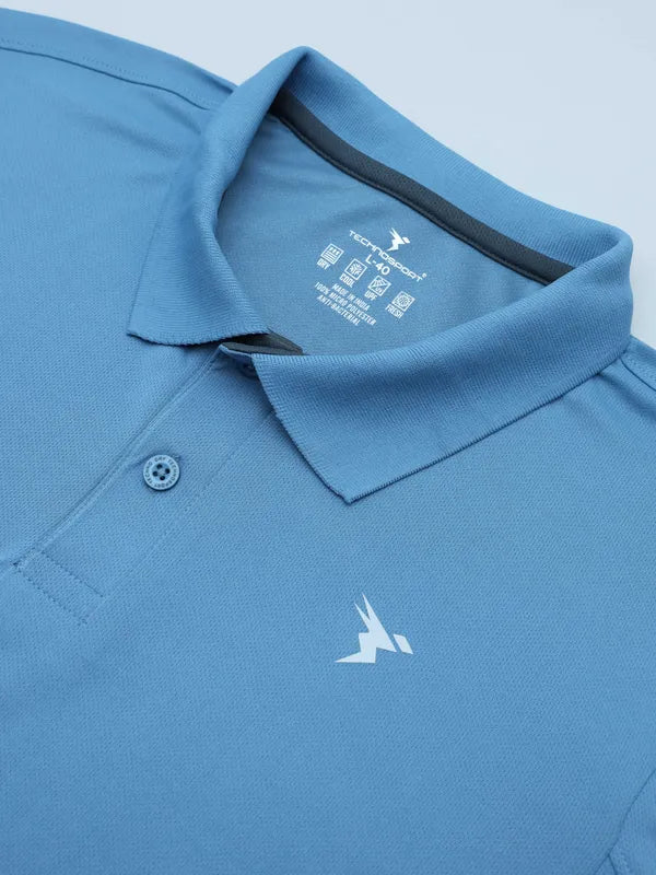Men Solid Slim Fit Polo T-shirt with TECHNO COOL+ - Image 7