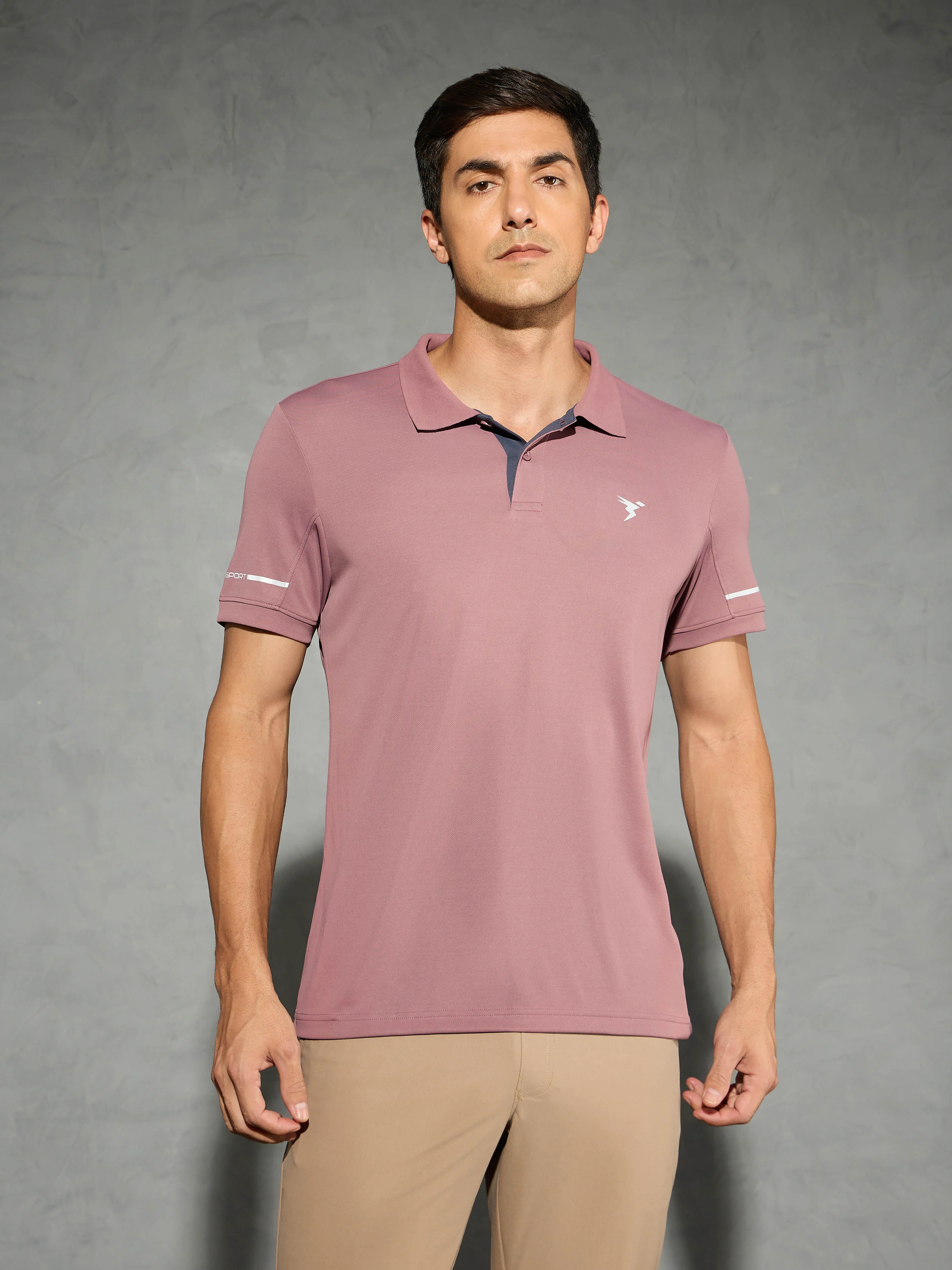 Men Solid Slim Fit Polo T-shirt with TECHNO COOL+ - Image 2