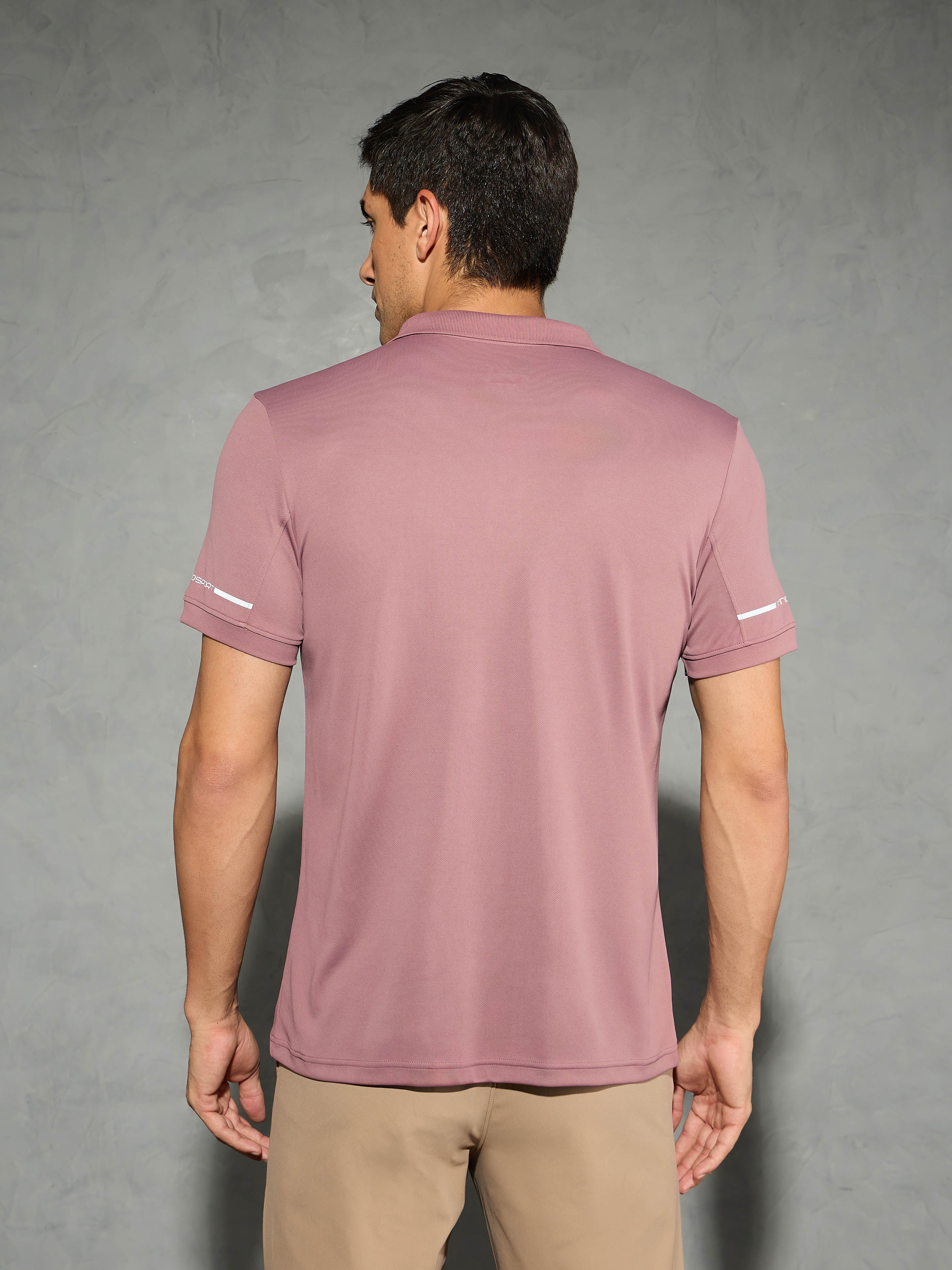 Men Solid Slim Fit Polo T-shirt with TECHNO COOL+ - Image 3