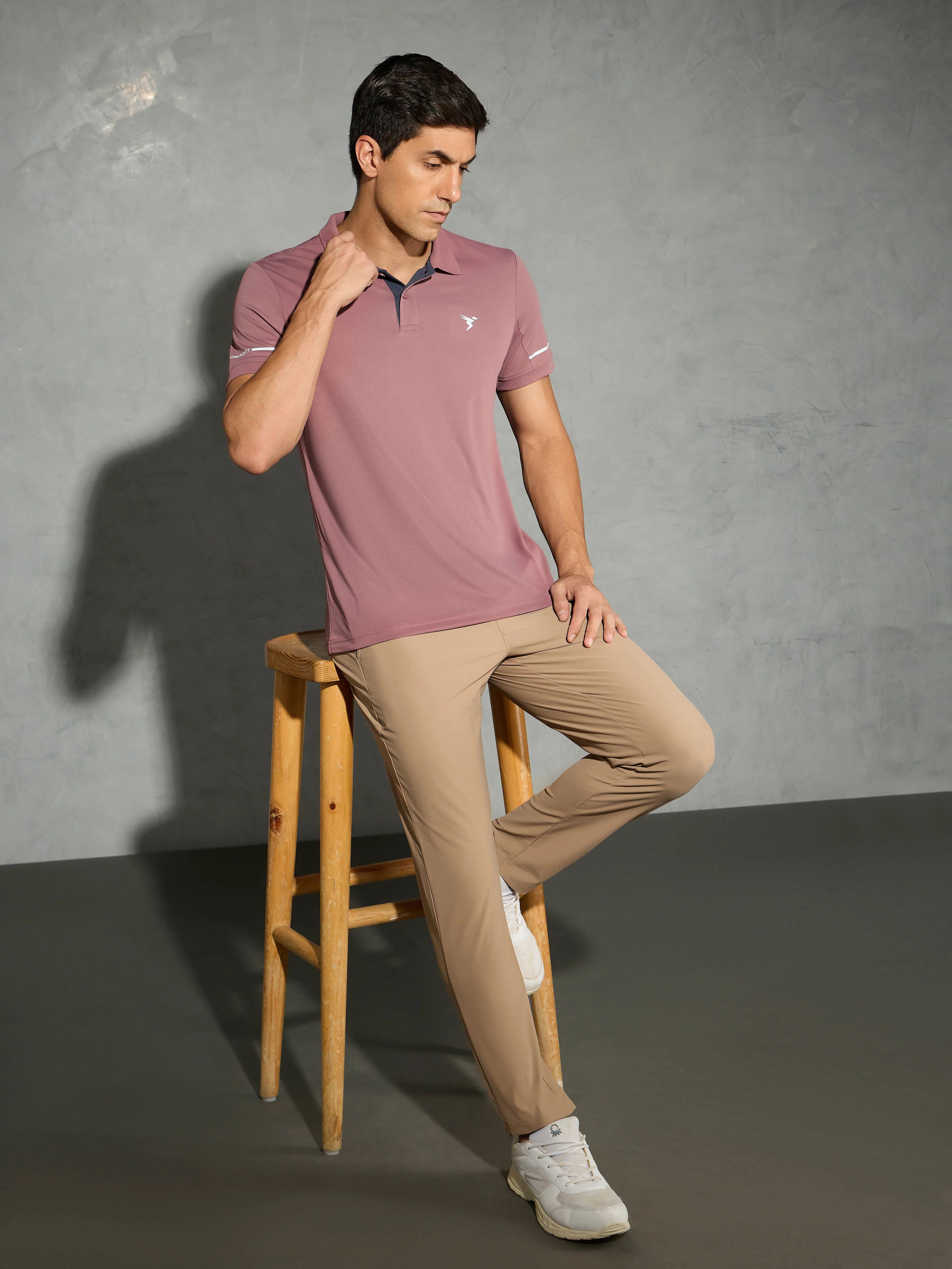 Men Solid Slim Fit Polo T-shirt with TECHNO COOL+ - Image 5