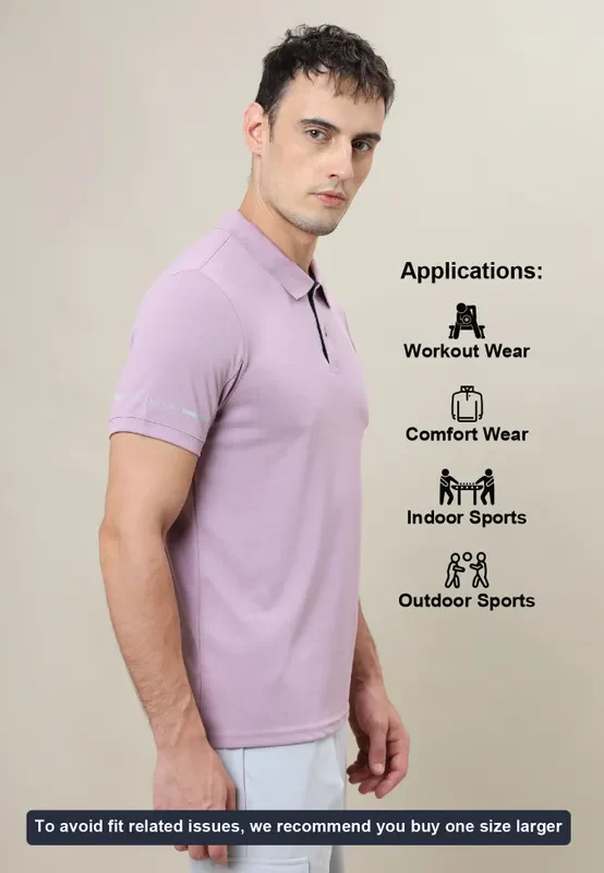 Men Solid Slim Fit Polo T-shirt with TECHNO COOL+ - Image 4