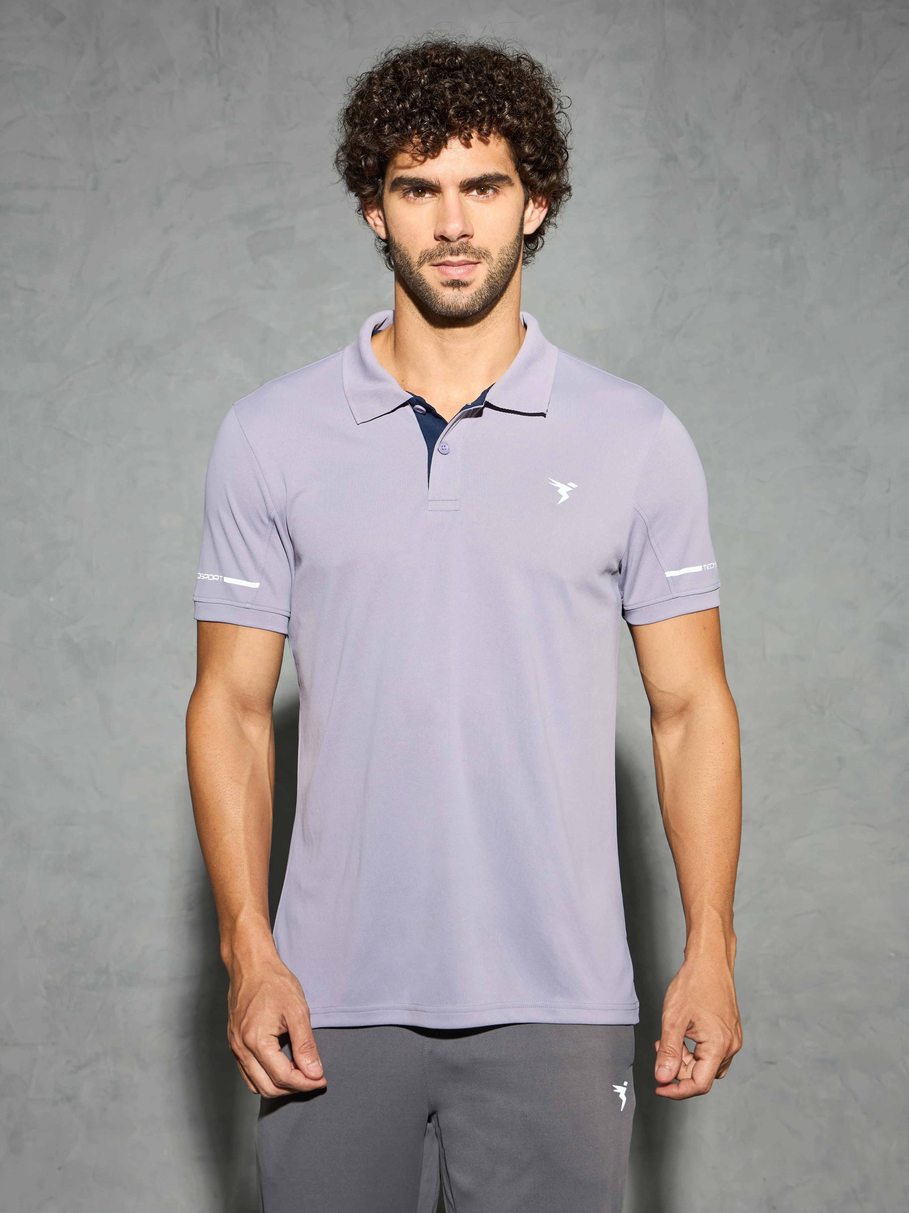 Men Solid Slim Fit Polo T-shirt with TECHNO COOL+ - Image 2