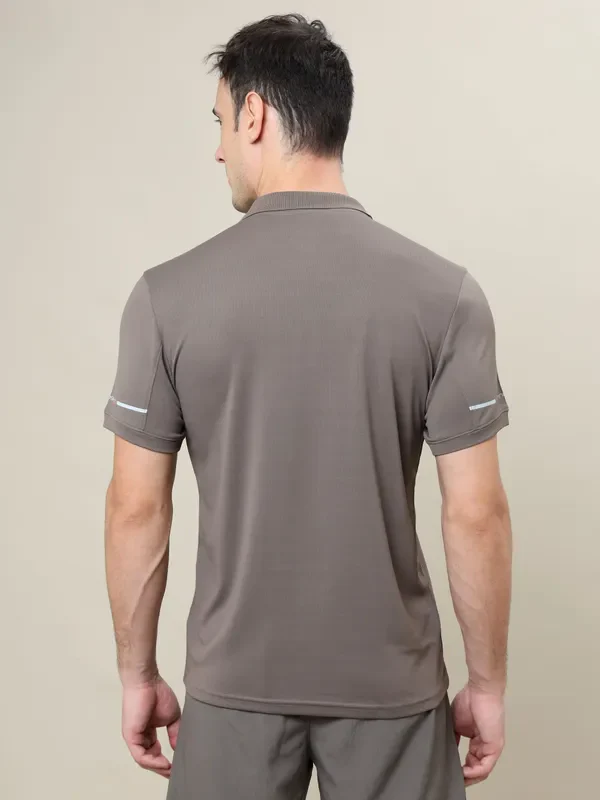 Men Solid Slim Fit Polo T-shirt with TECHNO COOL+ - Image 2