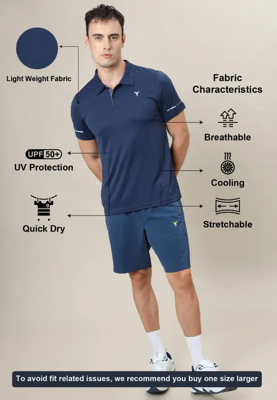 Men Solid Slim Fit Polo T-shirt with TECHNO COOL+ - Image 4