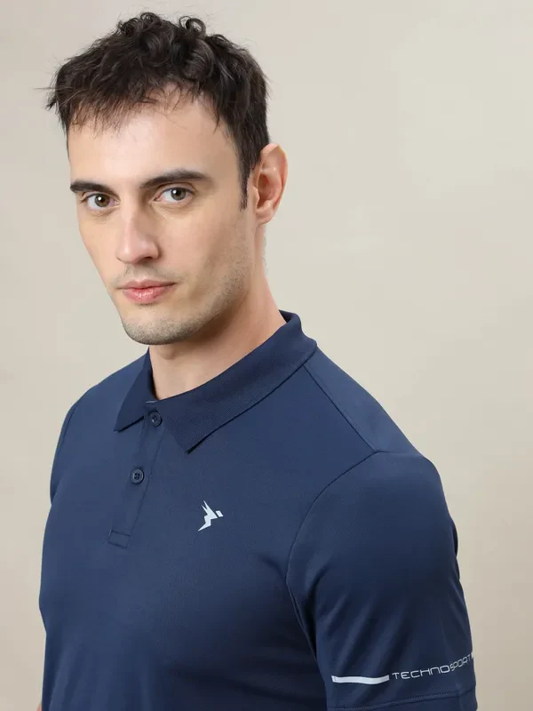 Men Solid Slim Fit Polo T-shirt with TECHNO COOL+ - Image 6