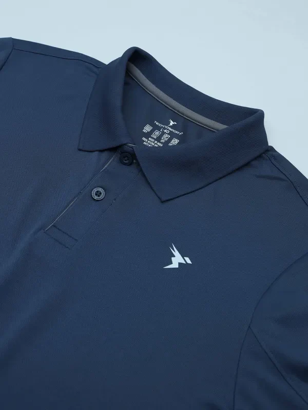 Men Solid Slim Fit Polo T-shirt with TECHNO COOL+ - Image 7