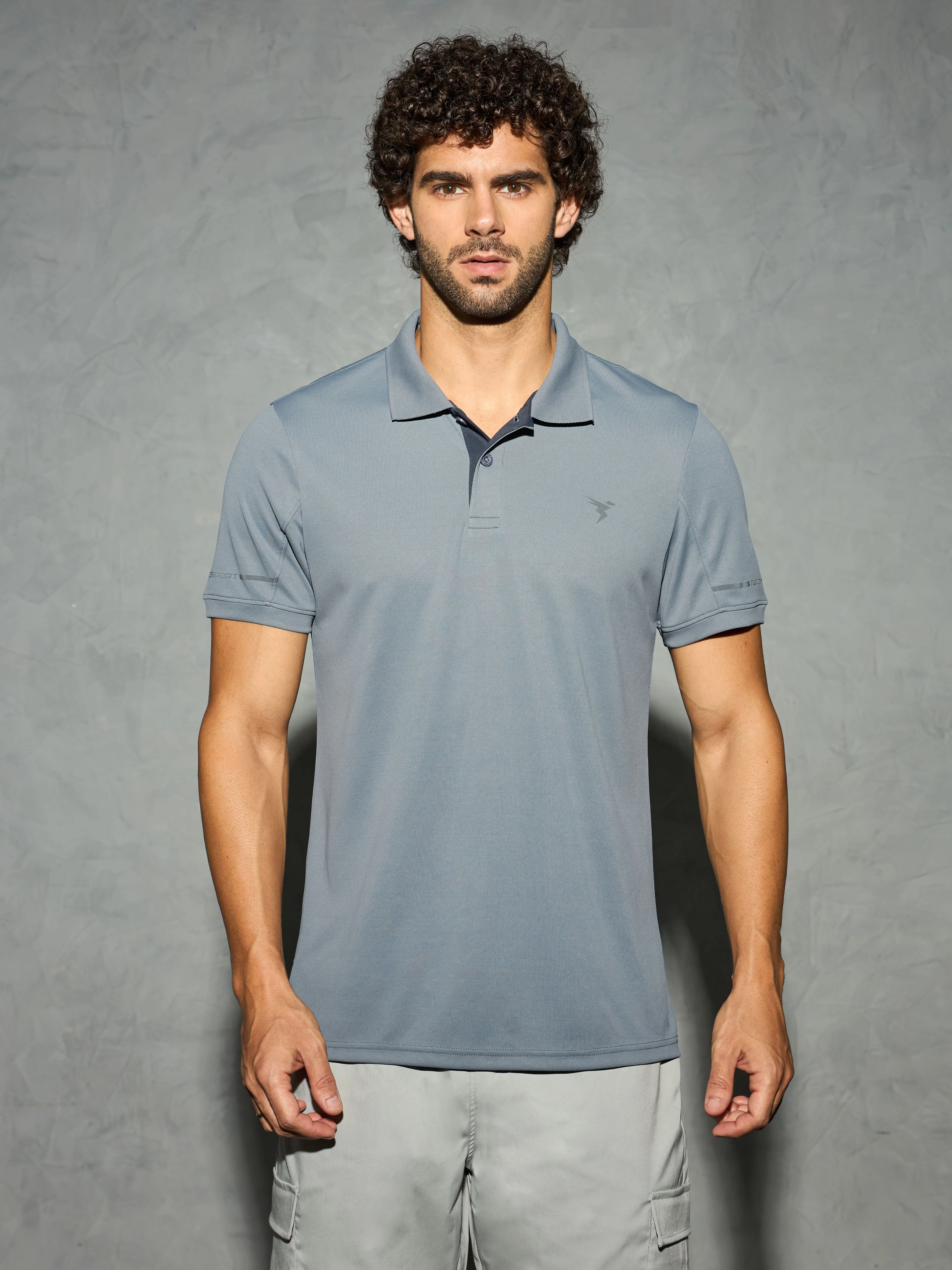 Men Solid Slim Fit Polo T-shirt with TECHNO COOL+ - Image 2