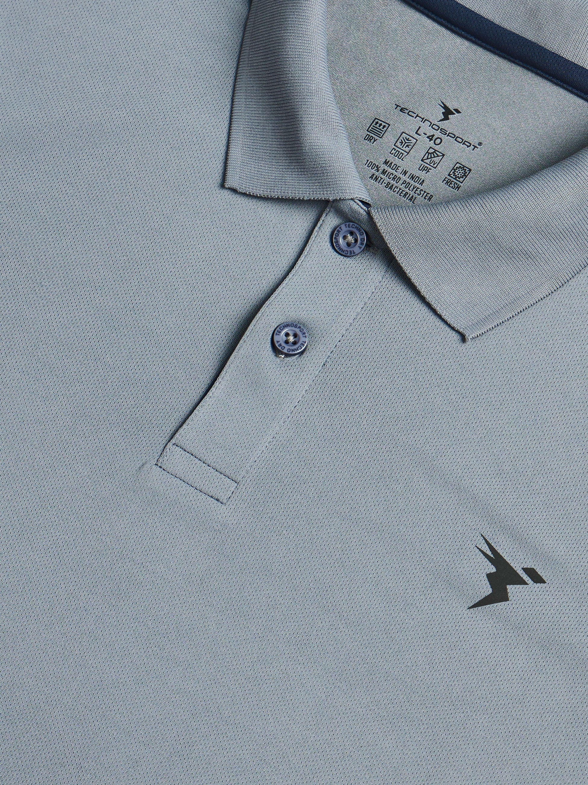 Men Solid Slim Fit Polo T-shirt with TECHNO COOL+ - Image 7