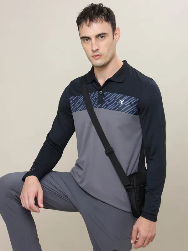 Men Colorblock Slim Fit Polo T-shirt with TECHNO COOL+ - Image 2