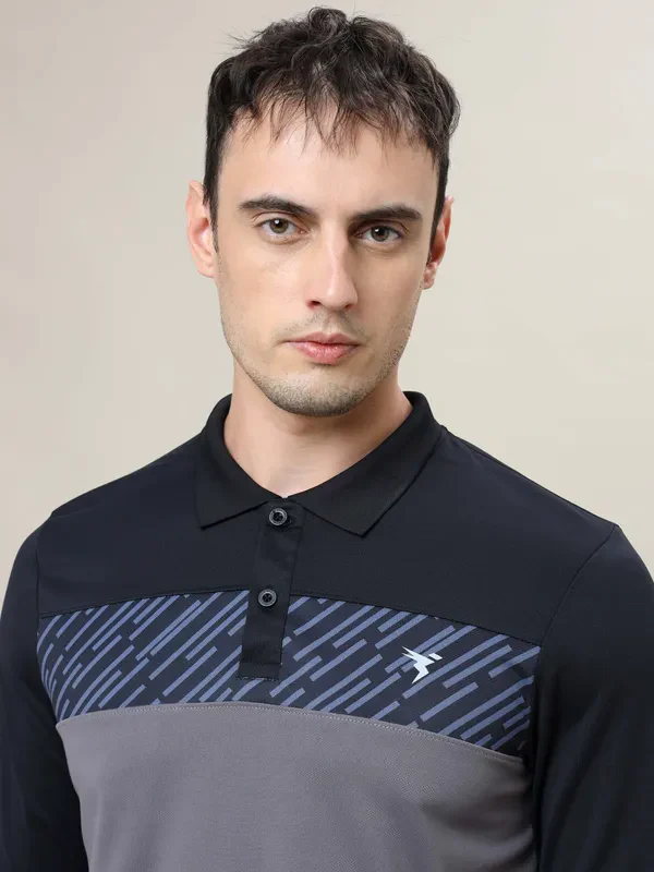 Men Colorblock Slim Fit Polo T-shirt with TECHNO COOL+ - Image 6
