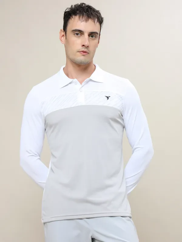 Men Colorblock Slim Fit Polo T-shirt with TECHNO COOL+ - Image 2