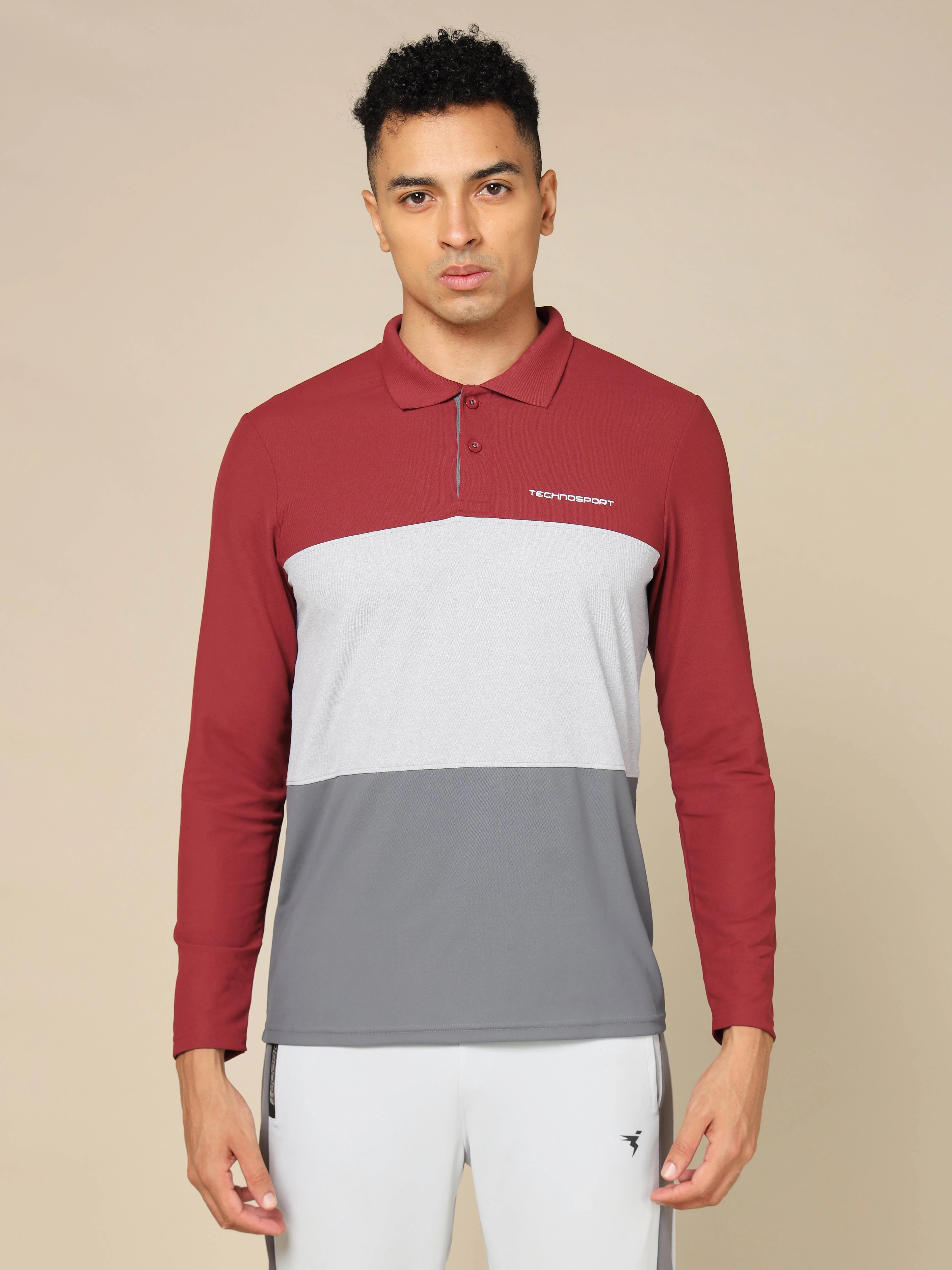 Men Solid Slim Fit Polo T-shirt with MATPIQ - Image 2