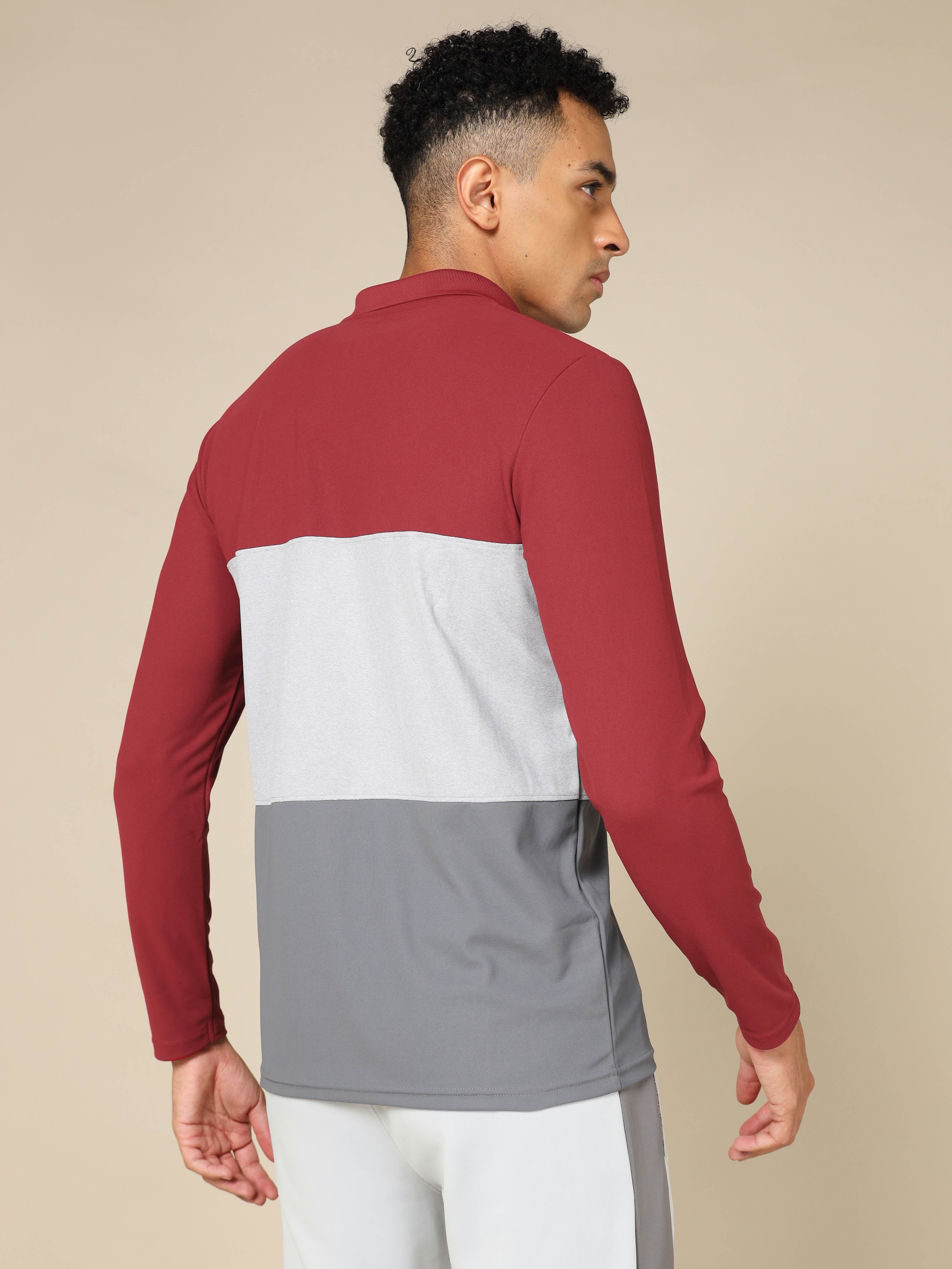Men Solid Slim Fit Polo T-shirt with MATPIQ - Image 3