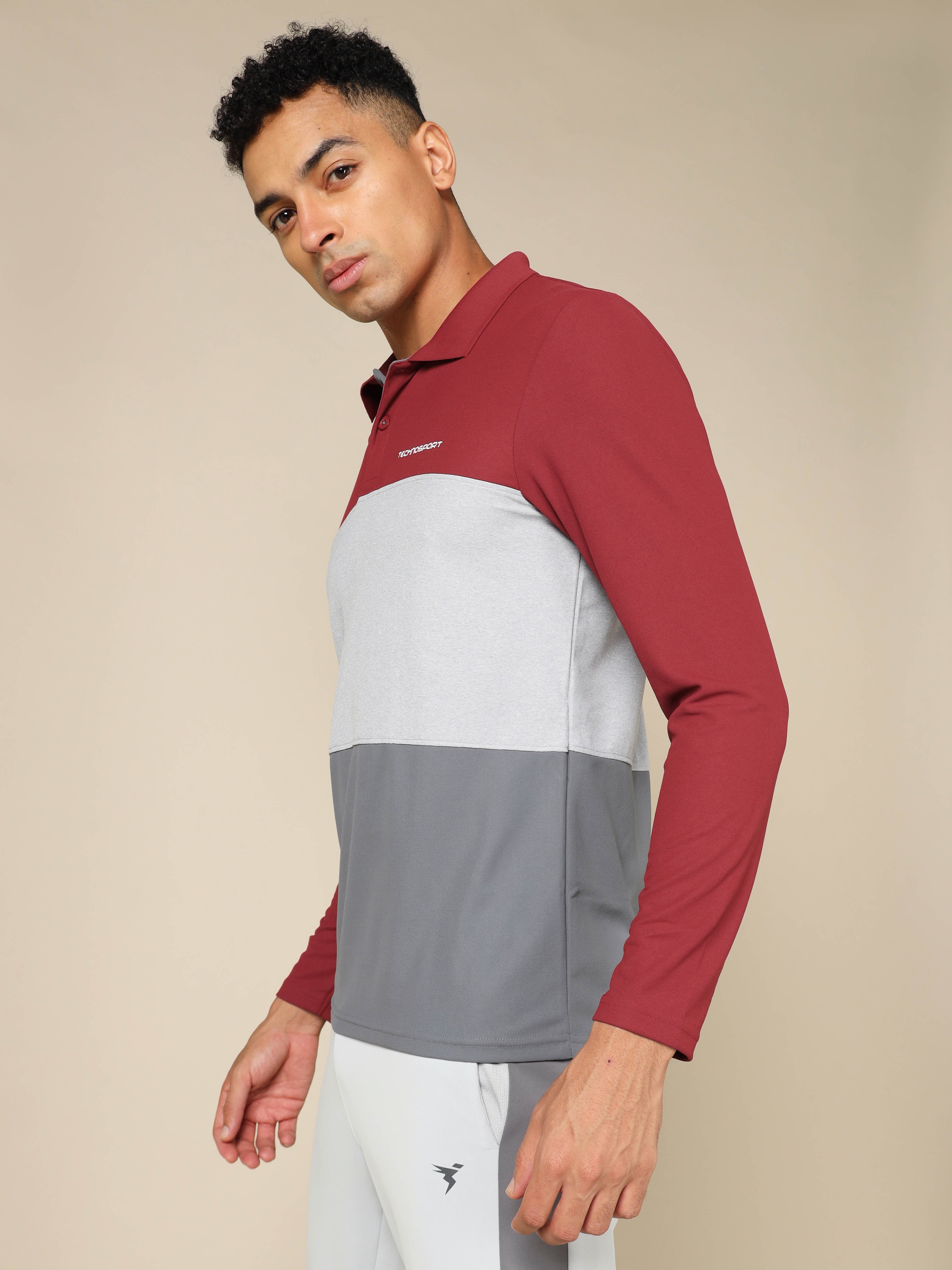 Men Solid Slim Fit Polo T-shirt with MATPIQ - Image 4