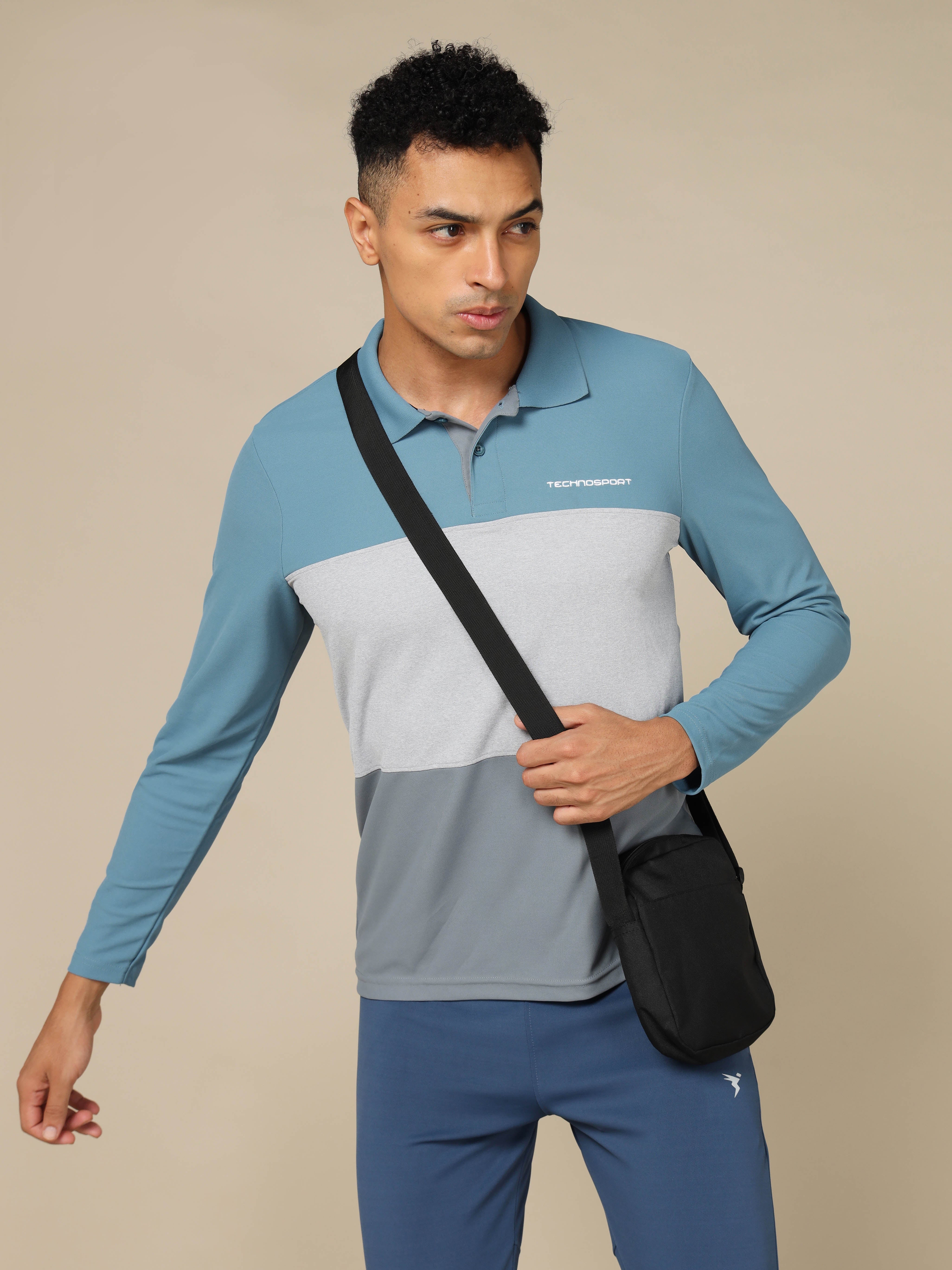 Men Solid Slim Fit Polo T-shirt with MATPIQ - Image 2