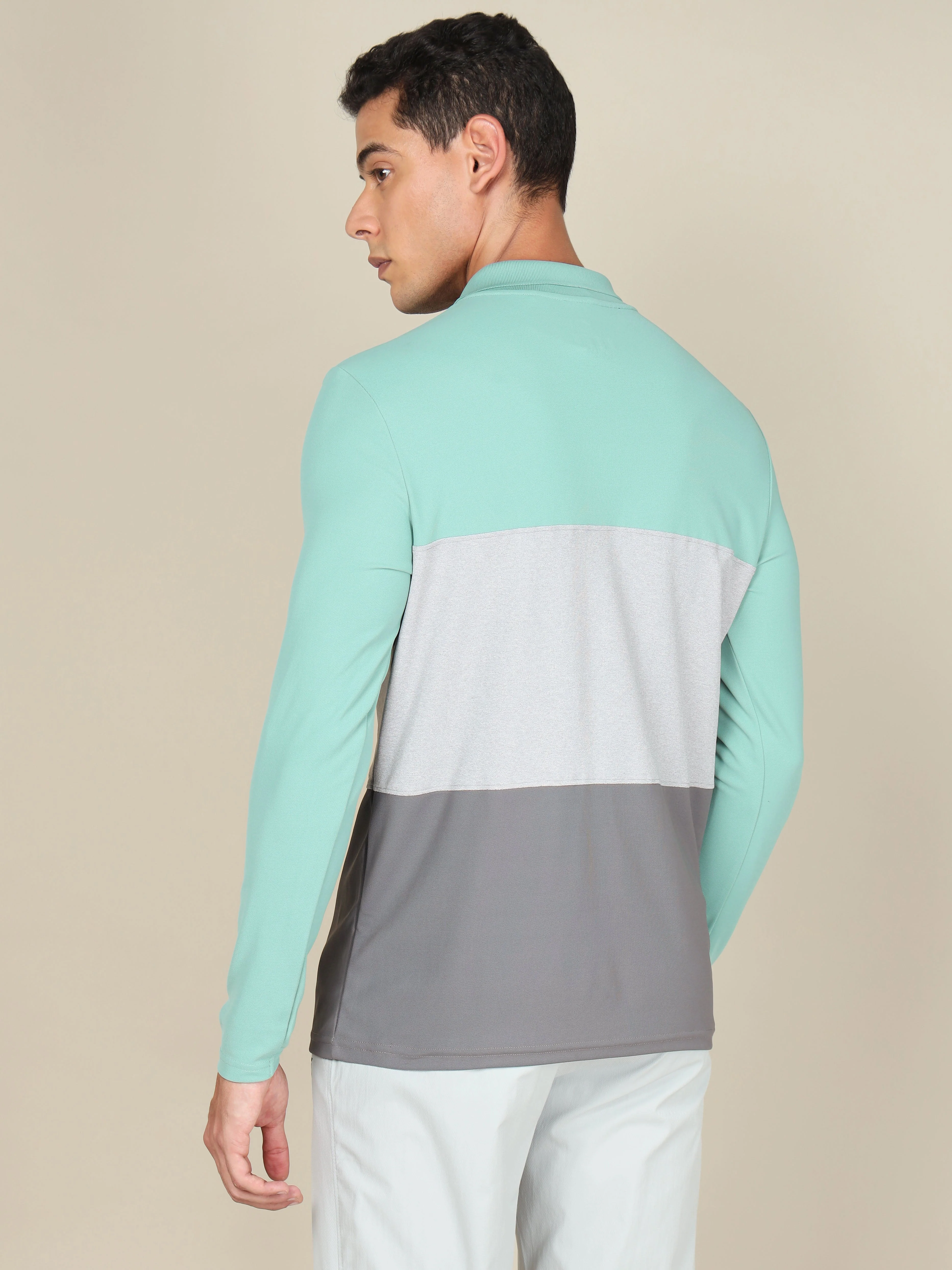 Men Solid Slim Fit Polo T-shirt with MATPIQ - Image 3