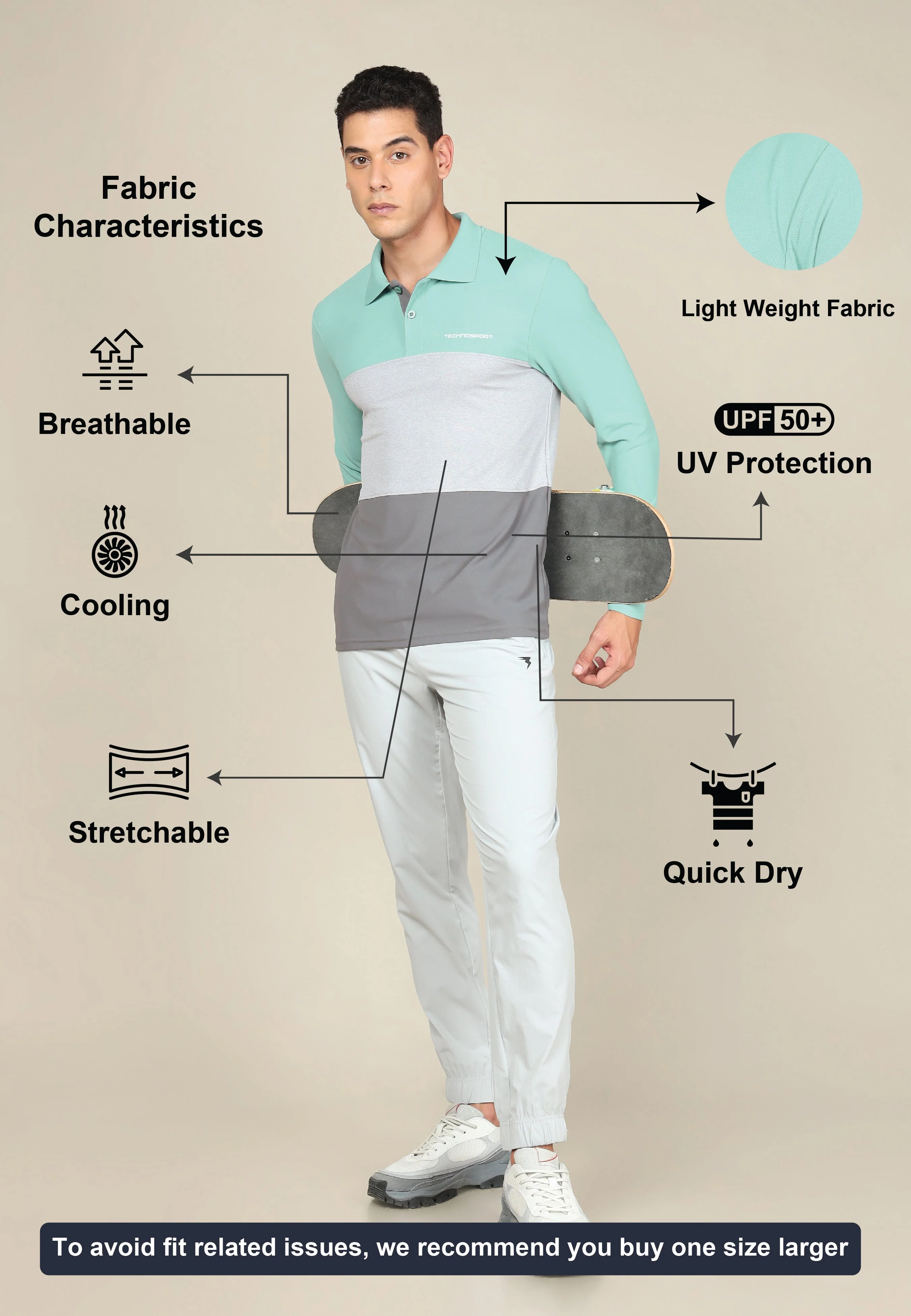 Men Solid Slim Fit Polo T-shirt with MATPIQ - Image 4