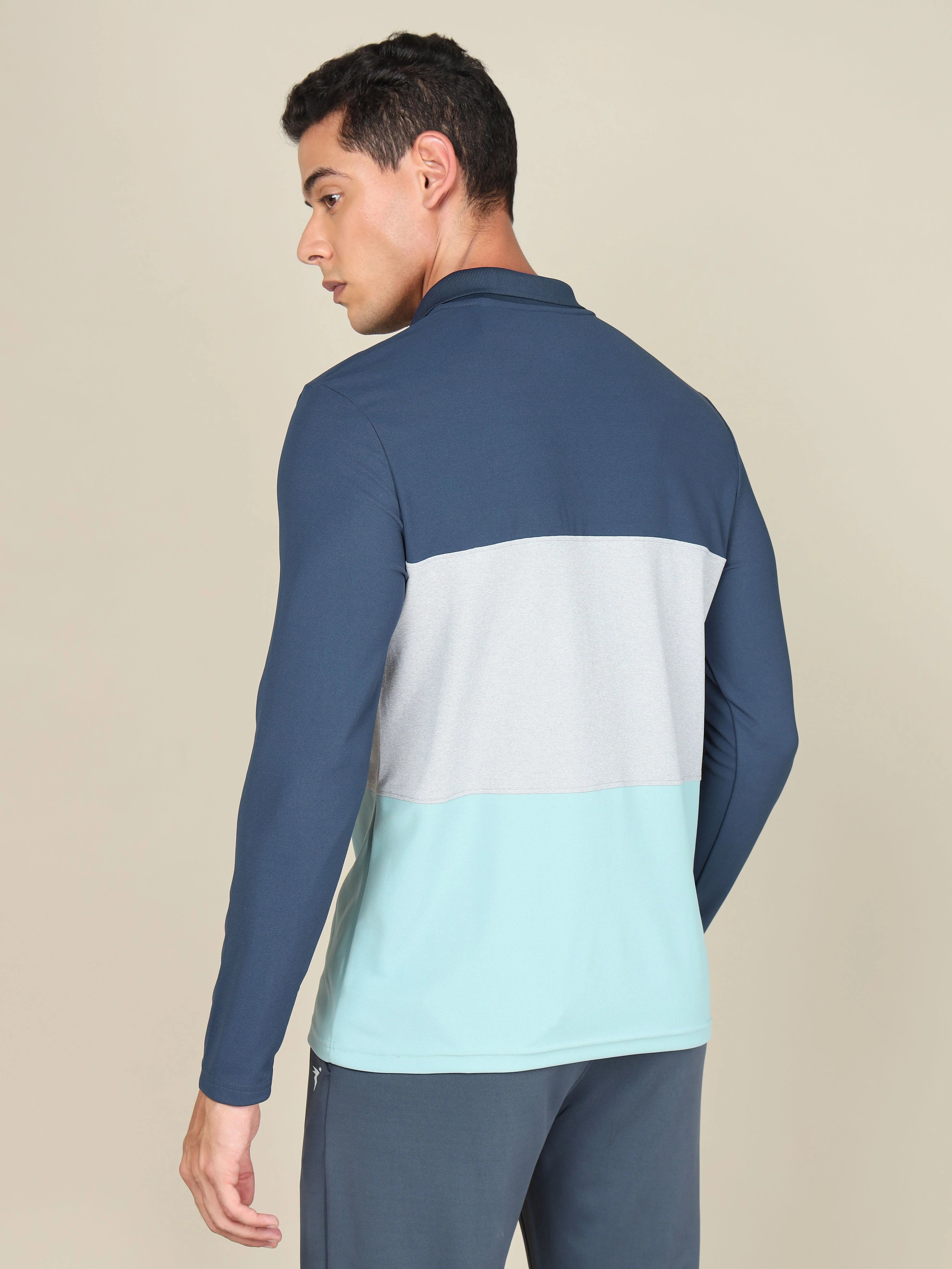 Men Solid Slim Fit Polo T-shirt with MATPIQ - Image 3