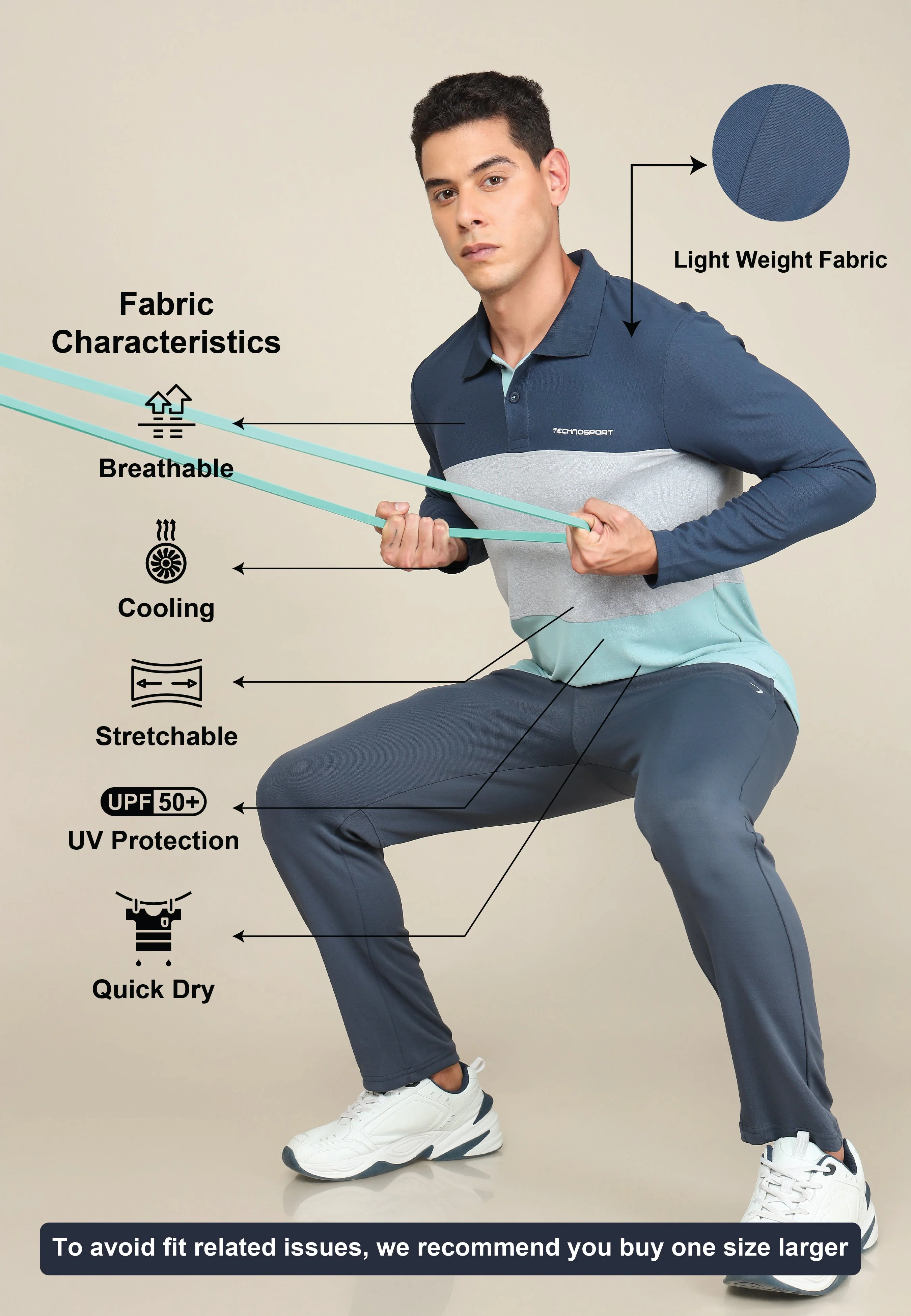 Men Solid Slim Fit Polo T-shirt with MATPIQ - Image 4