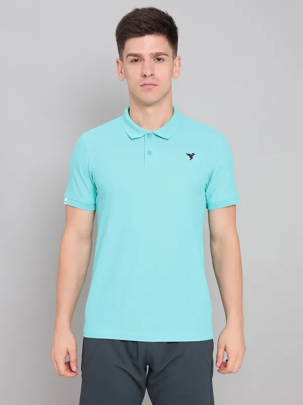 Men Solid Slim Fit Polo T-shirt with MATPIQ - Image 2