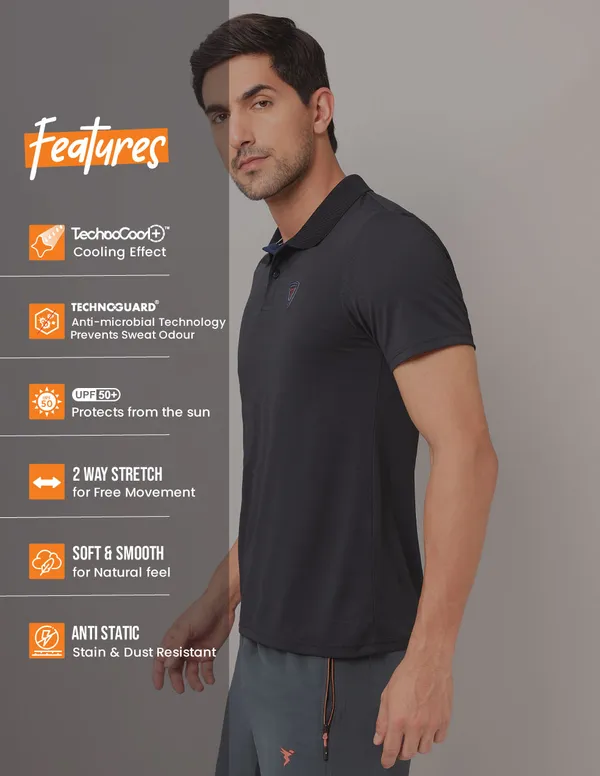 Men Self Design Slim Fit Polo T-shirt with AIRTEX STRIPES - Image 5