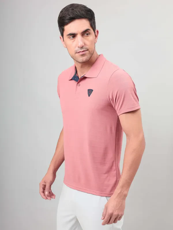 Men Self Design Slim Fit Polo T-shirt with AIRTEX STRIPES - Image 4