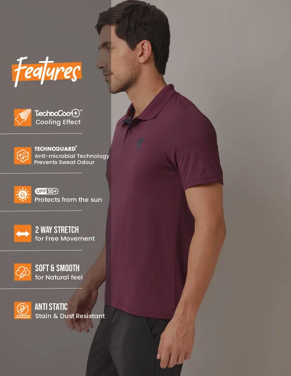 Men Self Design Slim Fit Polo T-shirt with AIRTEX STRIPES - Image 7