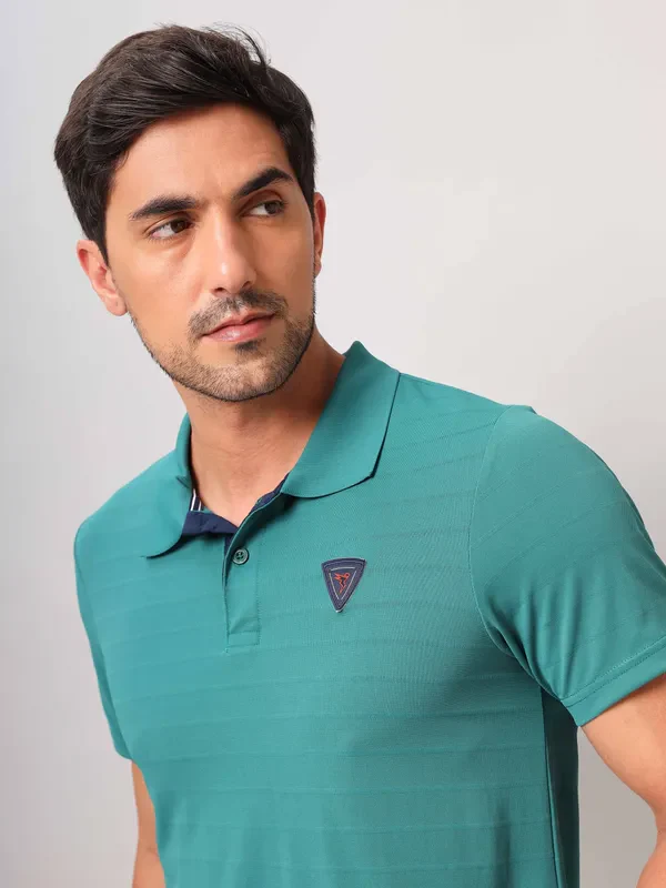 Men Self Design Slim Fit Polo T-shirt with AIRTEX STRIPES - Image 7