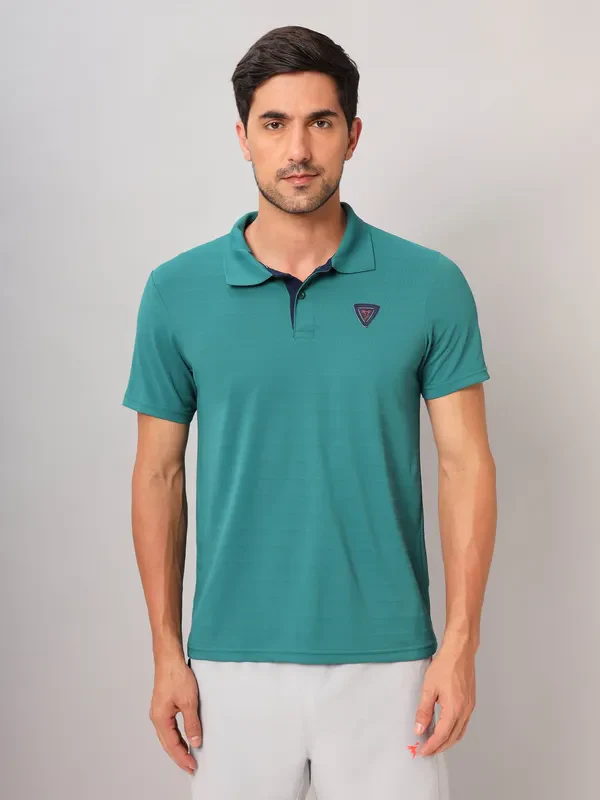 Men Self Design Slim Fit Polo T-shirt with AIRTEX STRIPES - Image 8