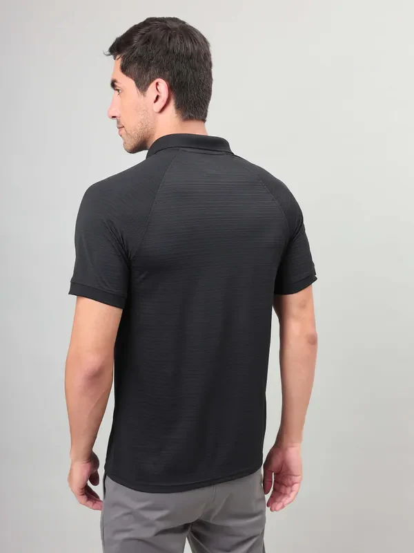 Men Self Design Slim Fit Polo T-shirt with MATPIQ - Image 2