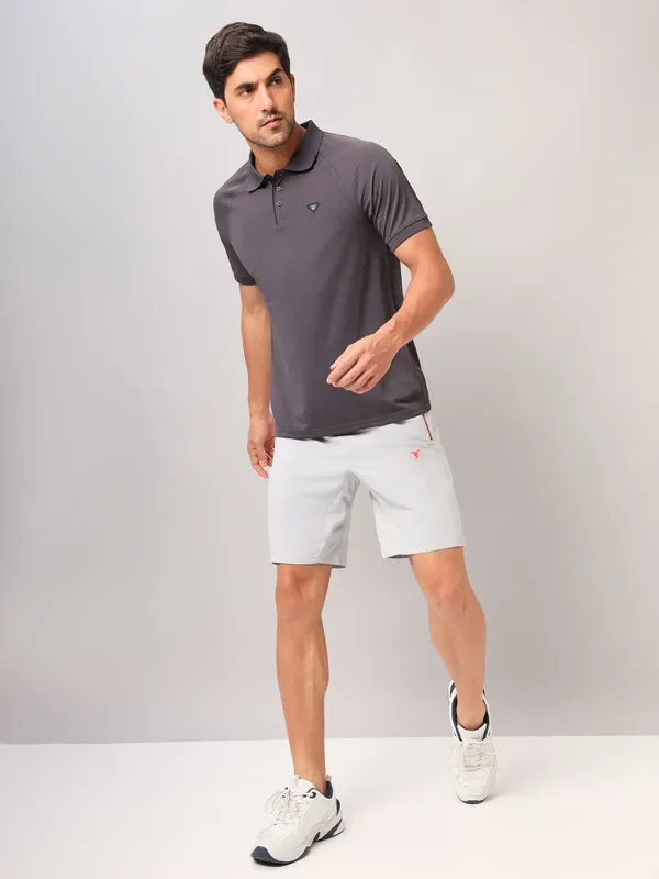 Men Self Design Slim Fit Polo T-shirt with MATPIQ - Image 5