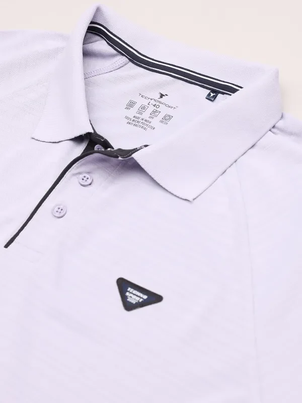 Men Self Design Slim Fit Polo T-shirt with MATPIQ - Image 7