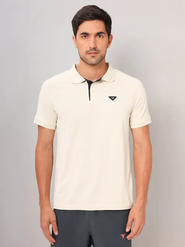Men Self Design Slim Fit Polo T-shirt with MATPIQ - Image 7