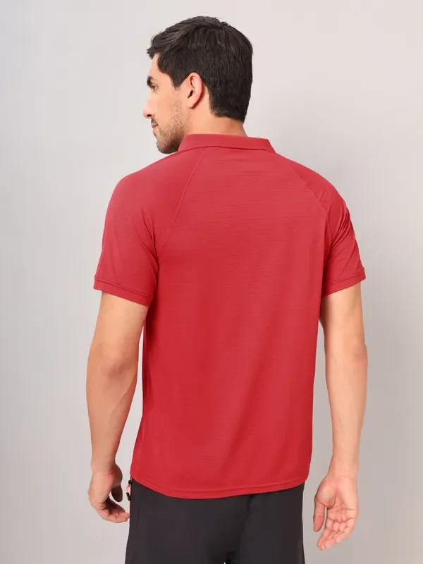 Men Self Design Slim Fit Polo T-shirt with MATPIQ - Image 3