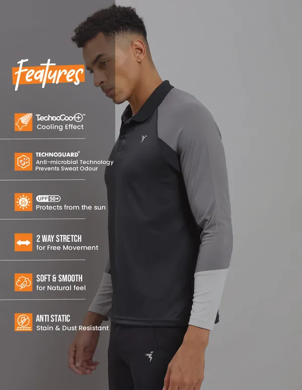 Men Colorblock Slim Fit Polo T-shirt with TECHNO COOL+ - Image 6