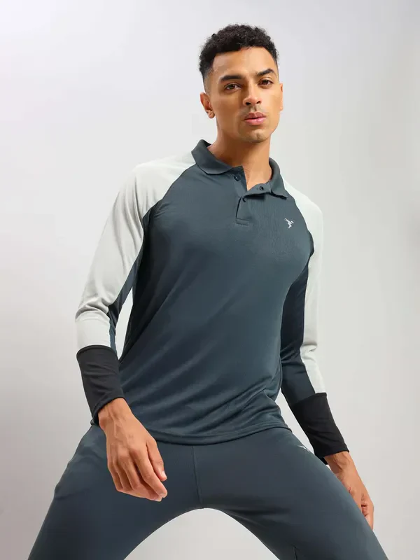 Men Colorblock Slim Fit Polo T-shirt with TECHNO COOL+ - Image 12