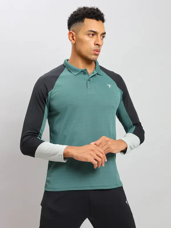 Men Colorblock Slim Fit Polo T-shirt with TECHNO COOL+ - Image 11