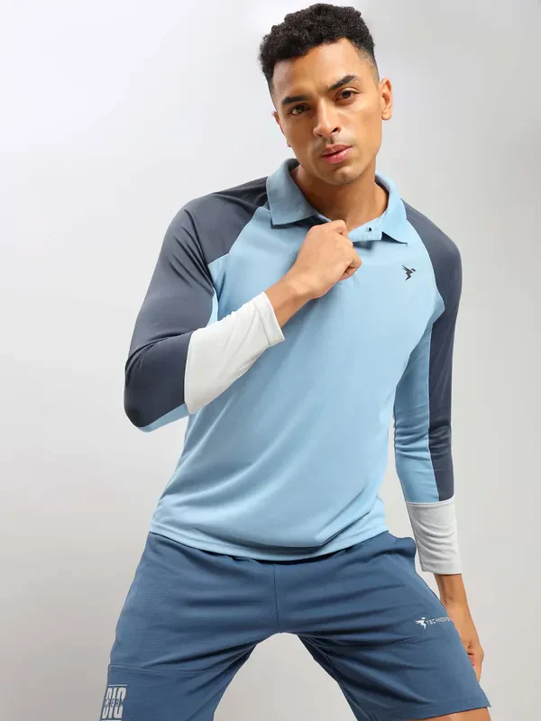 Men Colorblock Slim Fit Polo T-shirt with TECHNO COOL+ - Image 12
