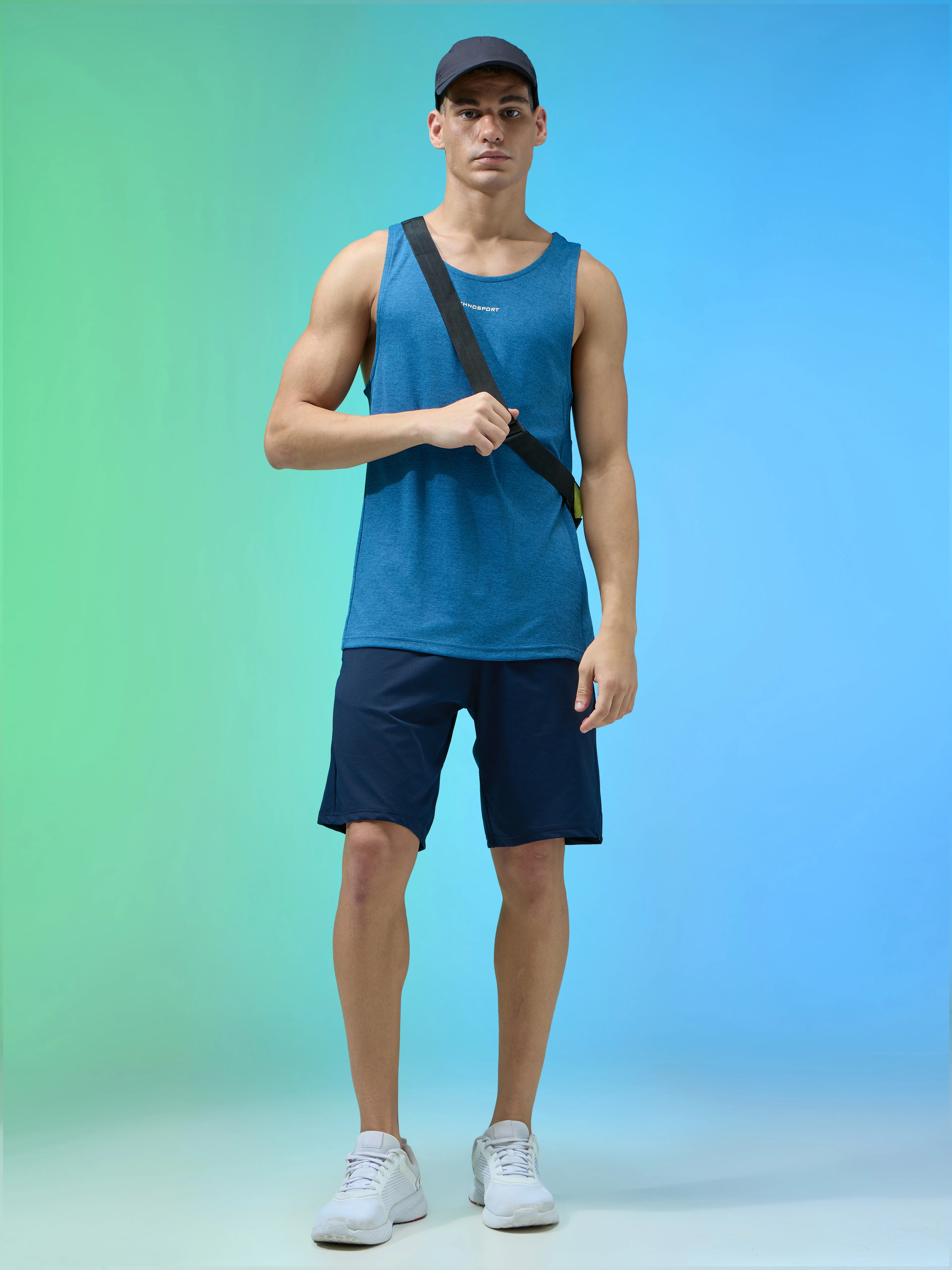 Men Melange Slim Fit Shorts with TECHNOLITE - Image 5