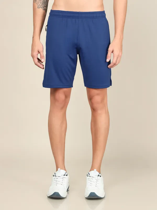 Men Solid Slim Fit Shorts with TECHNO DRY - Image 3
