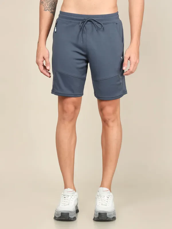 Men Solid Slim Fit Shorts with TECHNO DRY - Image 2