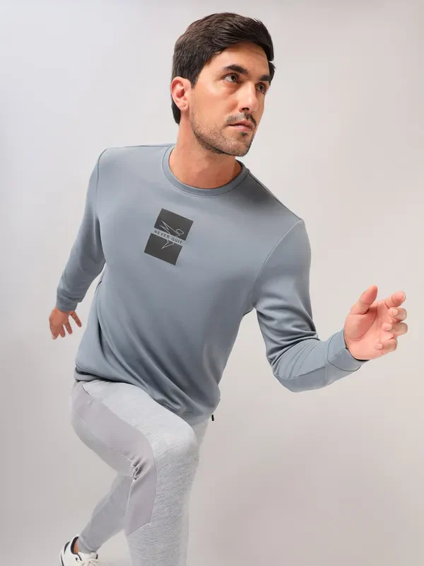 Men Printed Slim Fit Crew Neck Sweatshirt with ELASTO PLUS - Image 5