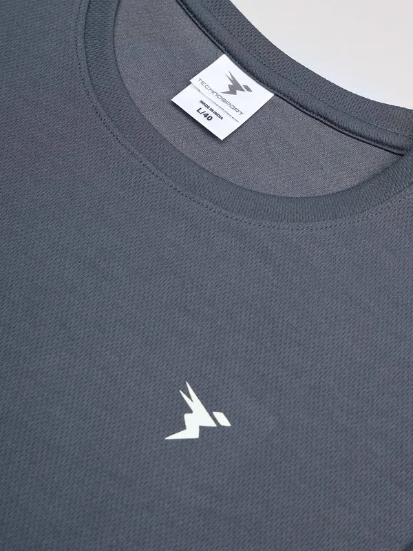 Men Solid Slim Fit Crew Neck T-shirt with TECHNO COOL+ - Image 8