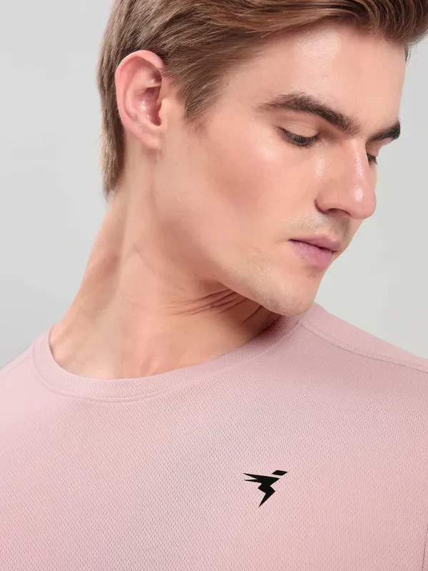 Men Solid Slim Fit Crew Neck T-shirt with TECHNO COOL+ - Image 6