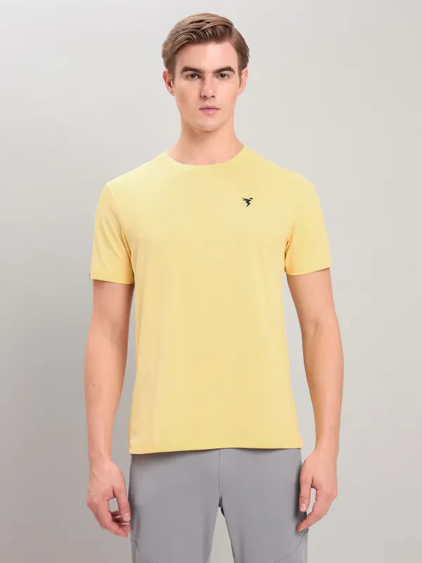 Men Solid Slim Fit Crew Neck T-shirt with TECHNO COOL+ - Image 6