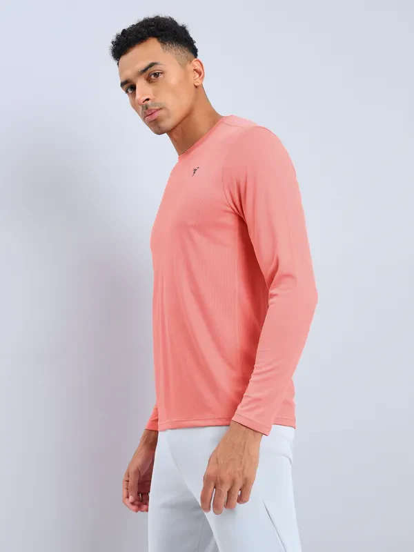 Men Solid Slim Fit Crew Neck T-shirt with TECHNO COOL+ - Image 4