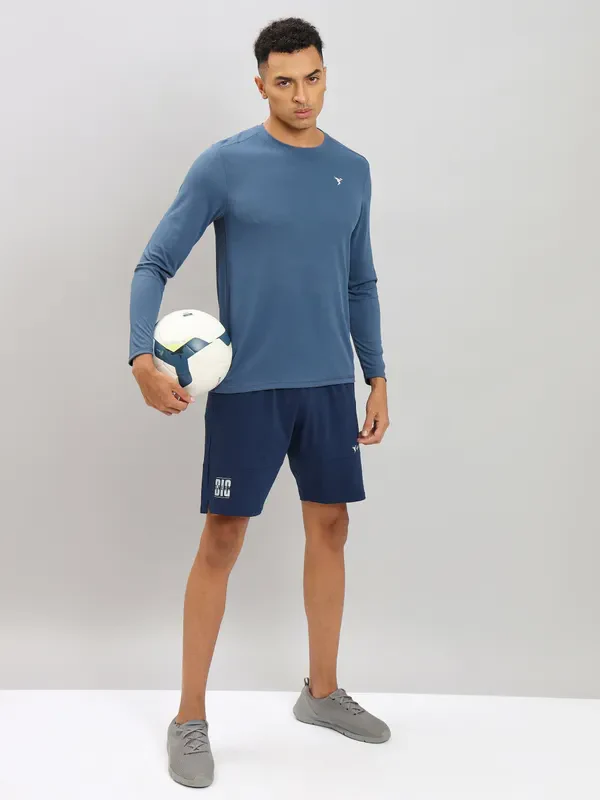 Men Solid Slim Fit Crew Neck T-shirt with TECHNO COOL+ - Image 2