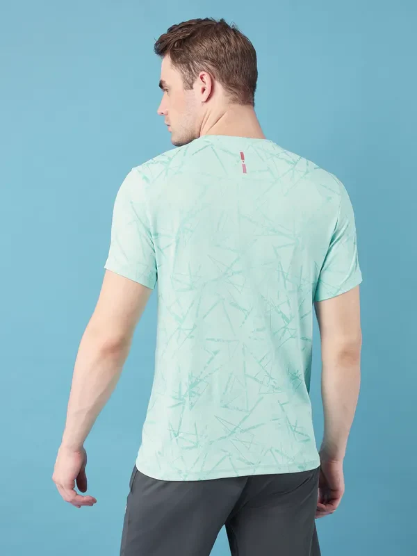 Men Jacquard Slim Fit Crew Neck T-shirt with DOUBLE COOL - Image 3