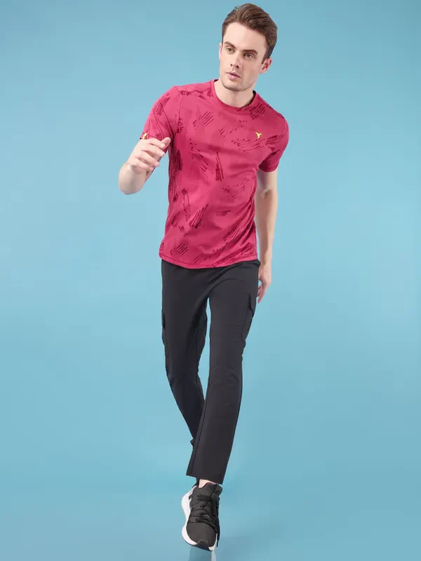 Men Jacquard Slim Fit Crew Neck T-shirt with DOUBLE COOL - Image 5