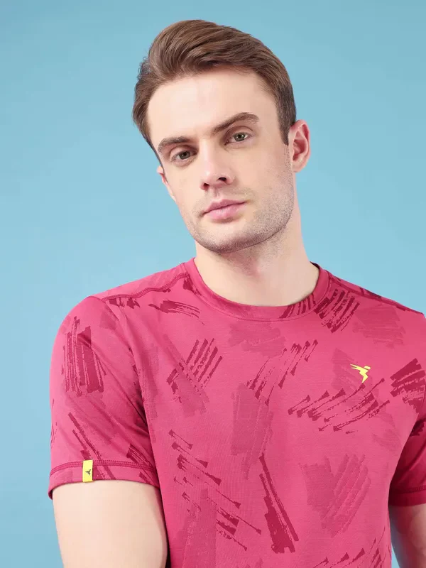 Men Jacquard Slim Fit Crew Neck T-shirt with DOUBLE COOL - Image 6